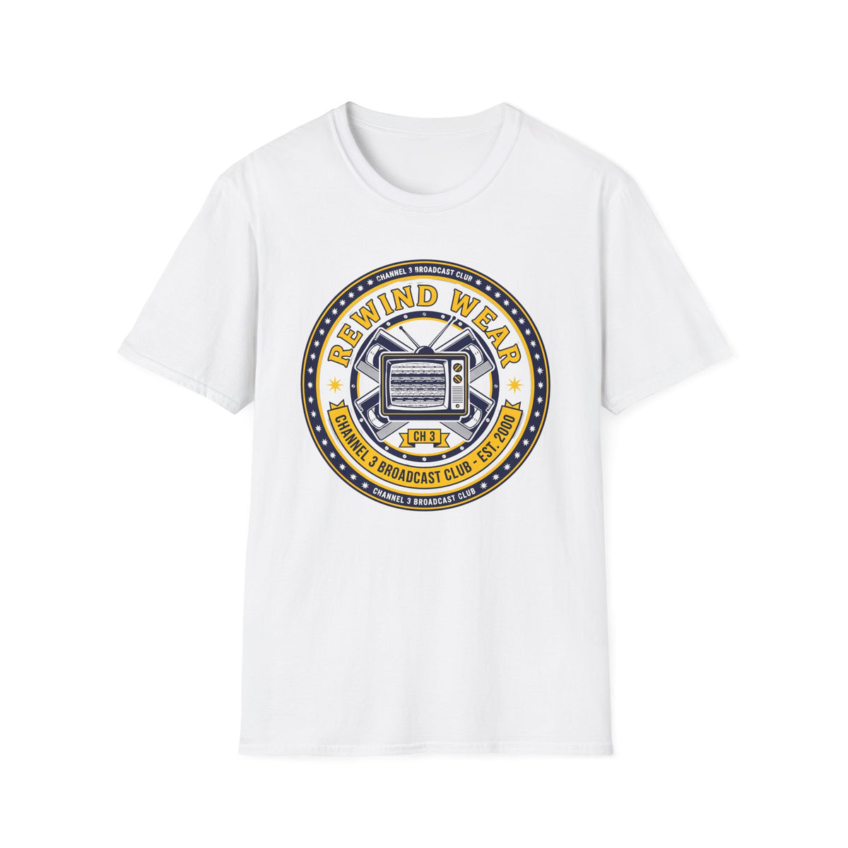 Rewind Wear Channel 3 Broadcast Club T-Shirt